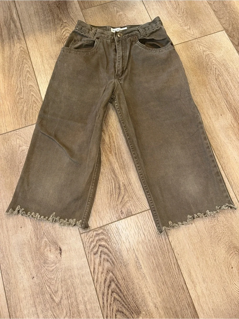 Vintage kids Canyon River Blues  Brown olive Bootcut Frayed-Hem Jeans